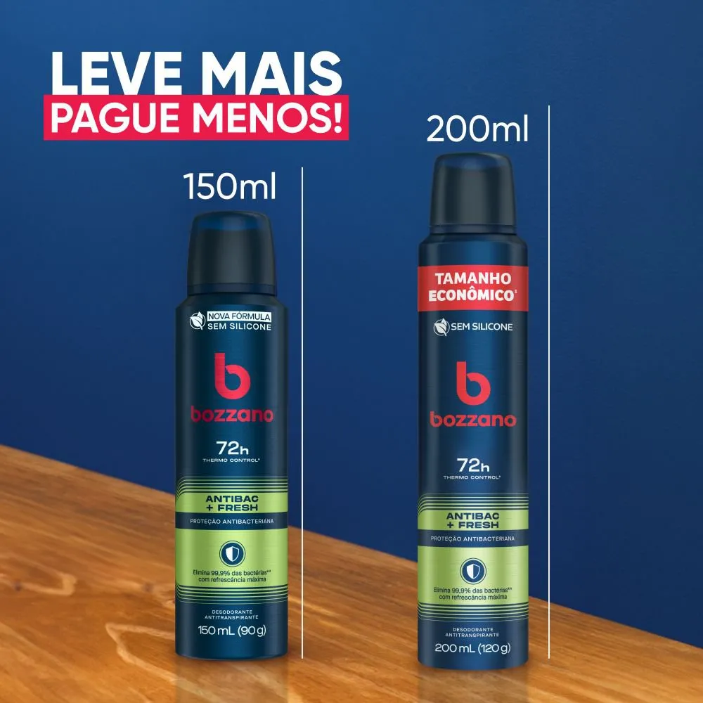Desodorante Antitranspirante Aerossol Masculino Bozzano Fresh 200ml — foto 4