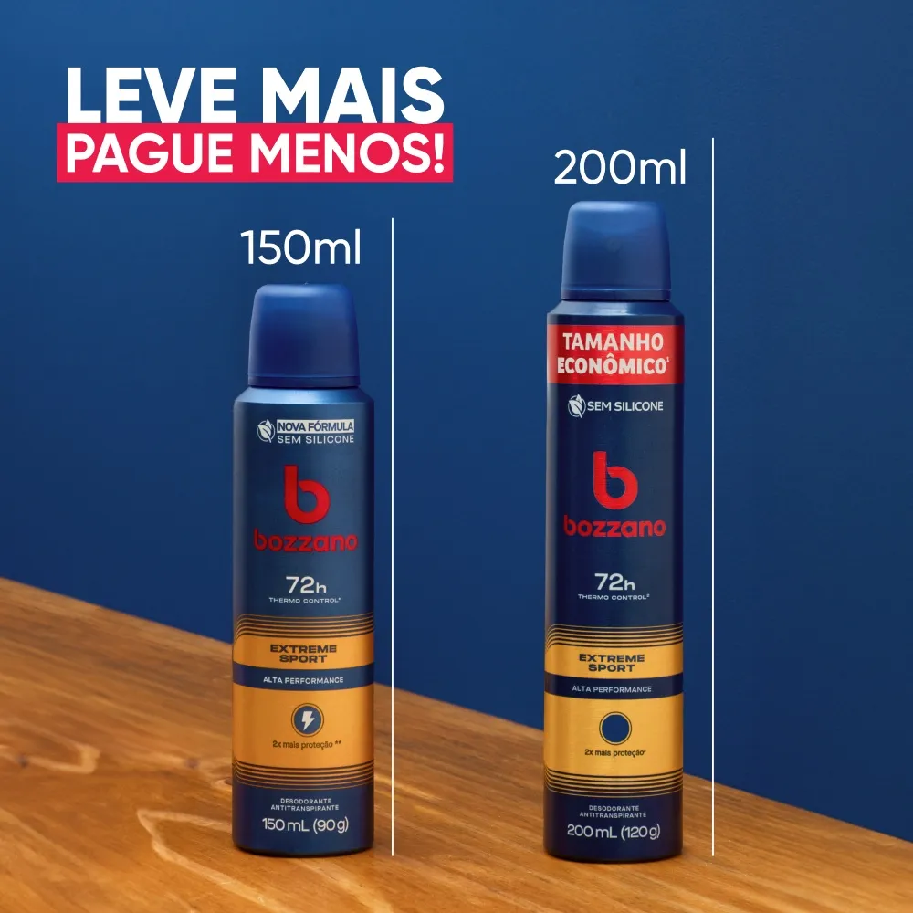 Desodorante Antitranspirante Bozzano Extreme Sport 72h Aerossol 200ml — foto 5