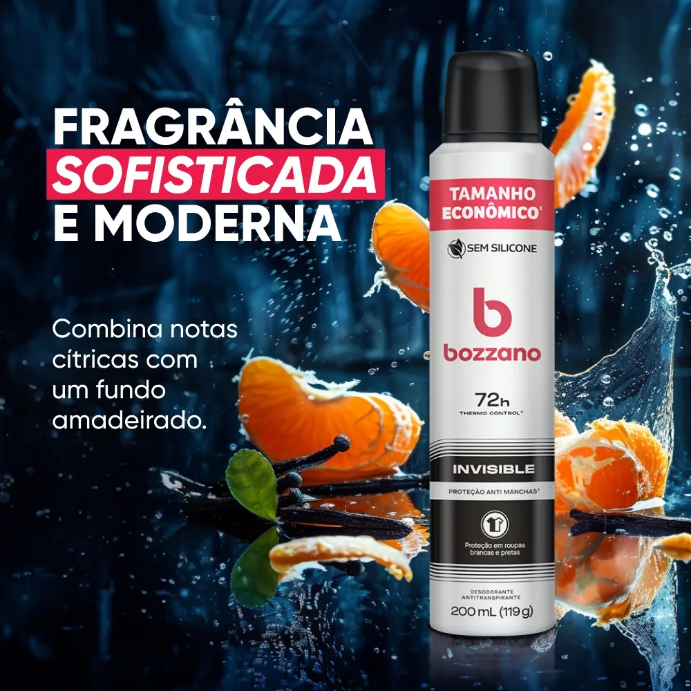 Desodorante Antitranspirante Bozzano Invisible 72h Aerossol 200ml — foto 7