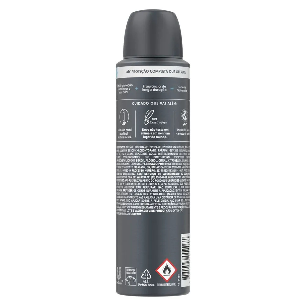 Desodorante Antitranspirante Dove Men+Care Proteção Total 72h Aerossol 150ml — foto 3