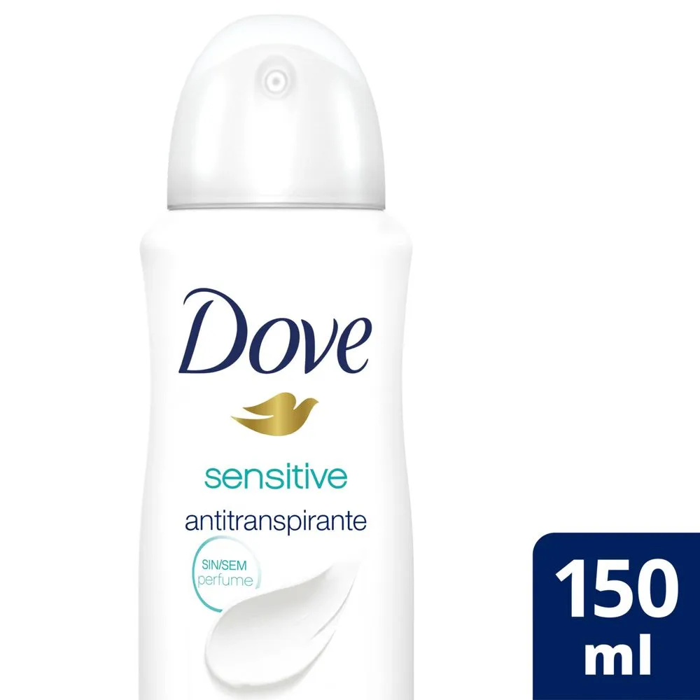 Desodorante Antitranspirante Dove Sensitive Sem Perfume 48h Aerossol 150ml