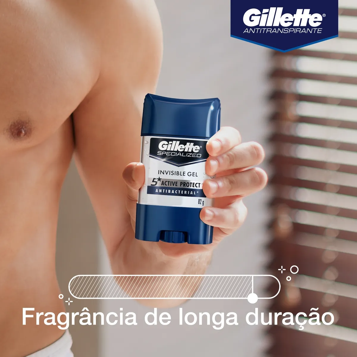 Desodorante Antitranspirante Gillette Specialized Antibacterial Gel Stick 82g — foto 3