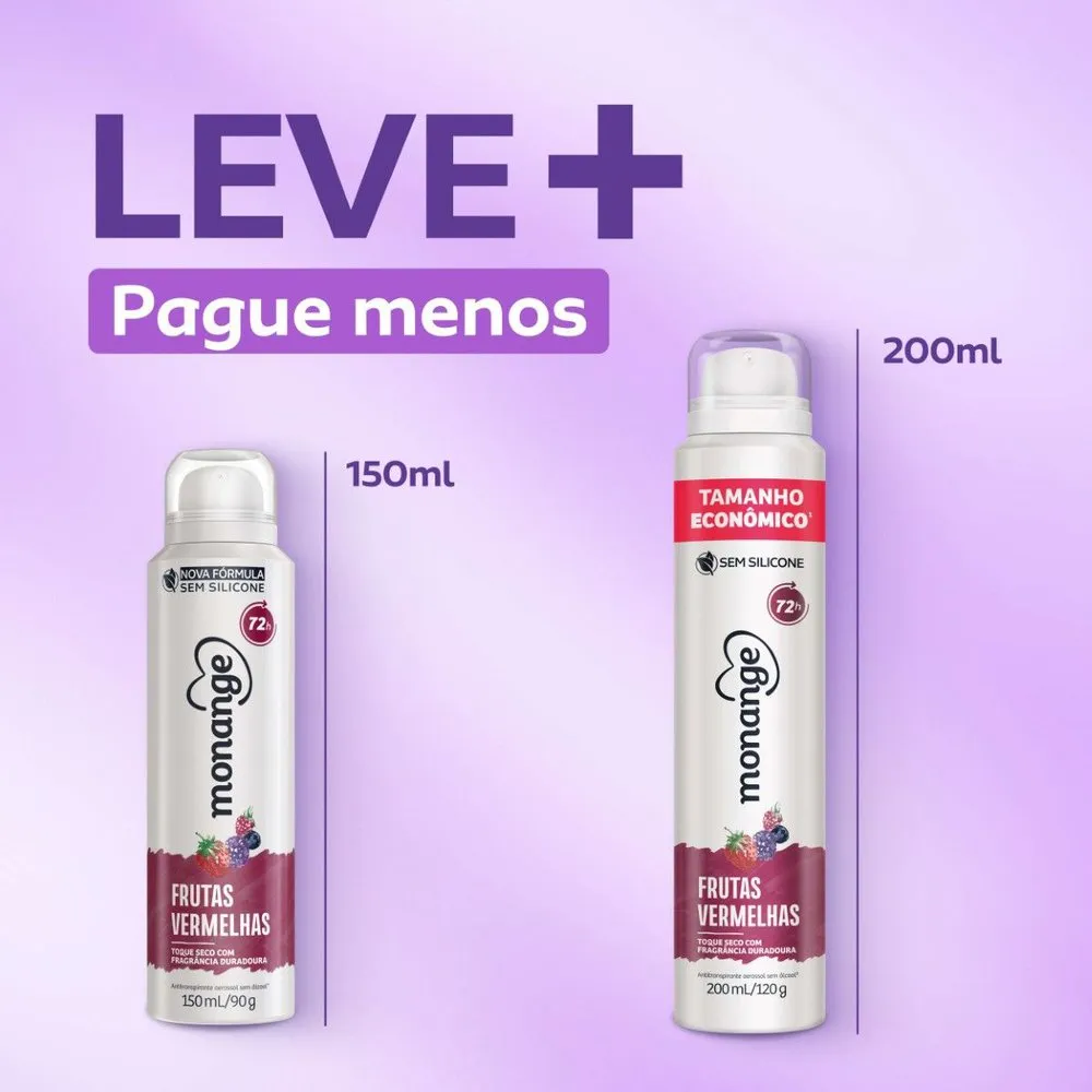 Desodorante Antitranspirante Monange Frutas Vermelhas 72h Aerossol 200ml — foto 4