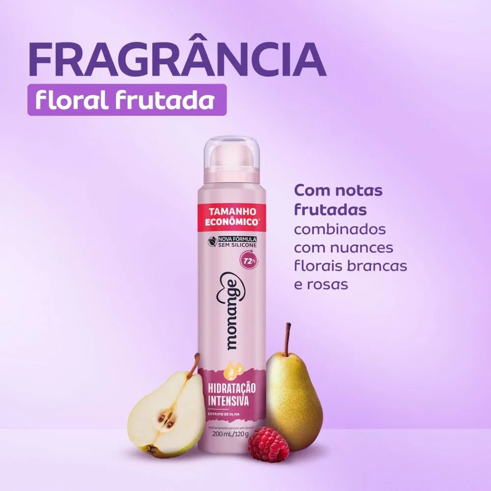 Desodorante Antitranspirante Monange Hidratação Intensiva 72h Aerossol 200ml — foto 6