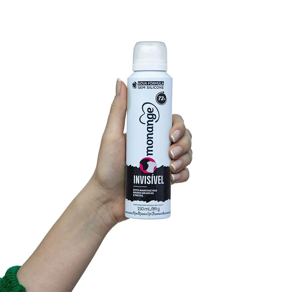 Desodorante Antitranspirante Monange Invisível 72h Aerossol 150ml — foto 3