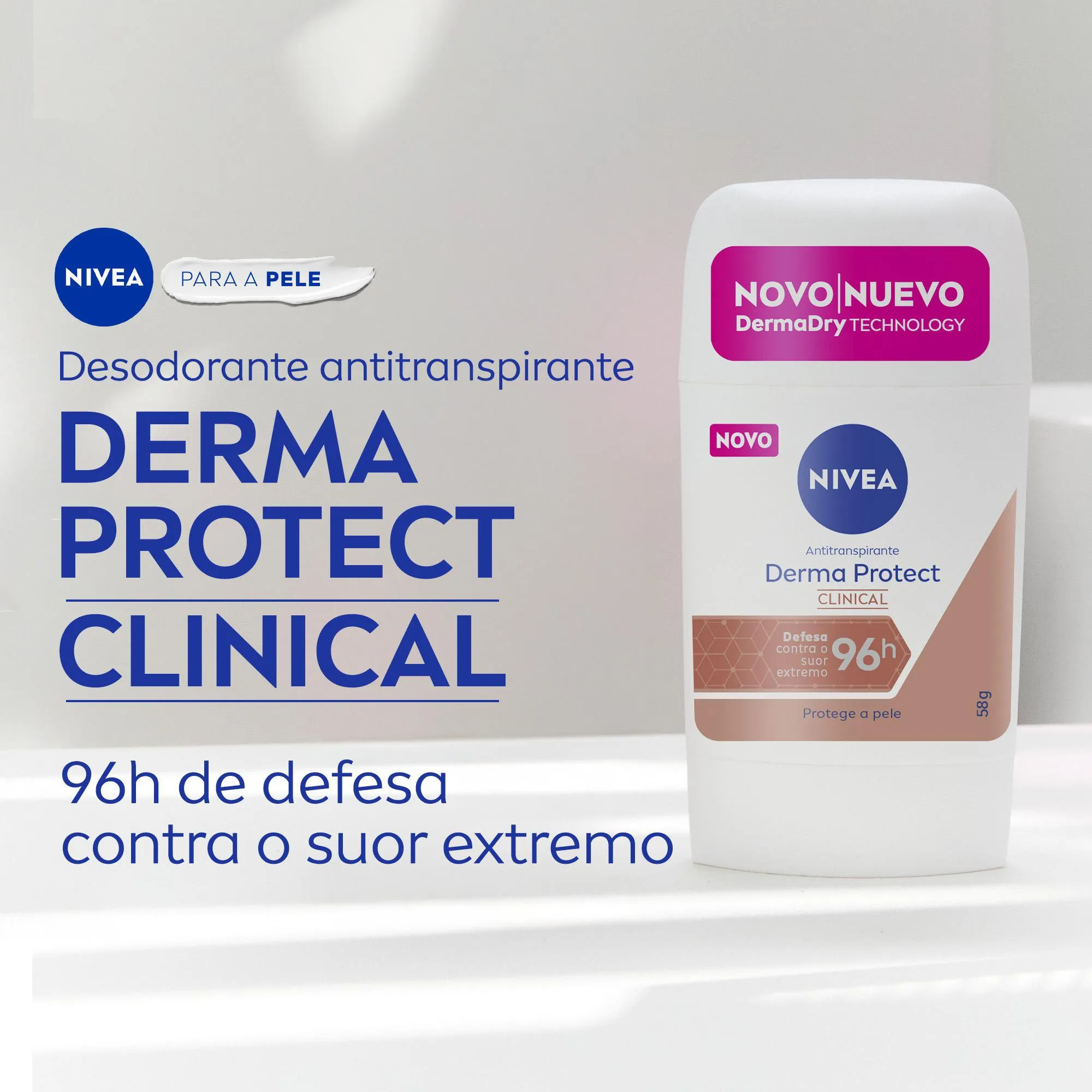 Desodorante Antitranspirante Nivea Derma Protect Clinical 96h Stick 54g — foto 3