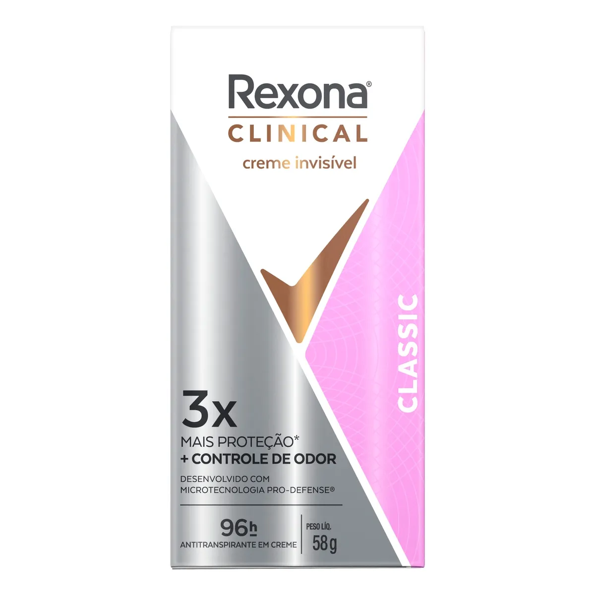 Desodorante Antitranspirante Rexona Clinical Classic 96h Creme 58g — foto 2