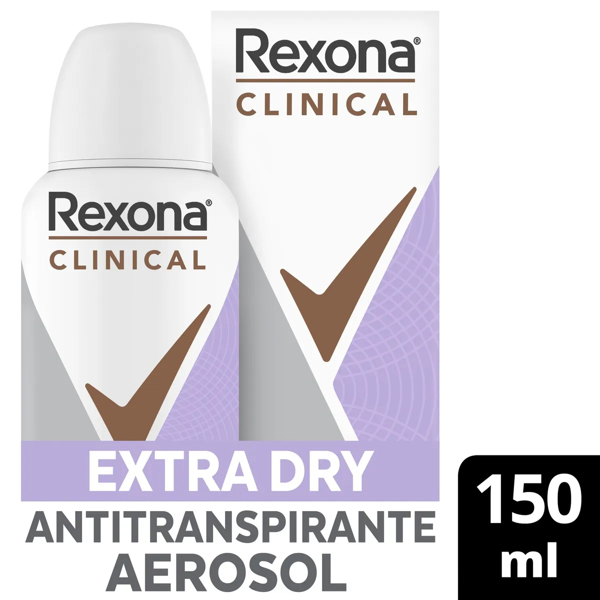 Desodorante Antitranspirante Rexona Clinical Extra Dry 96h Aerossol 150ml