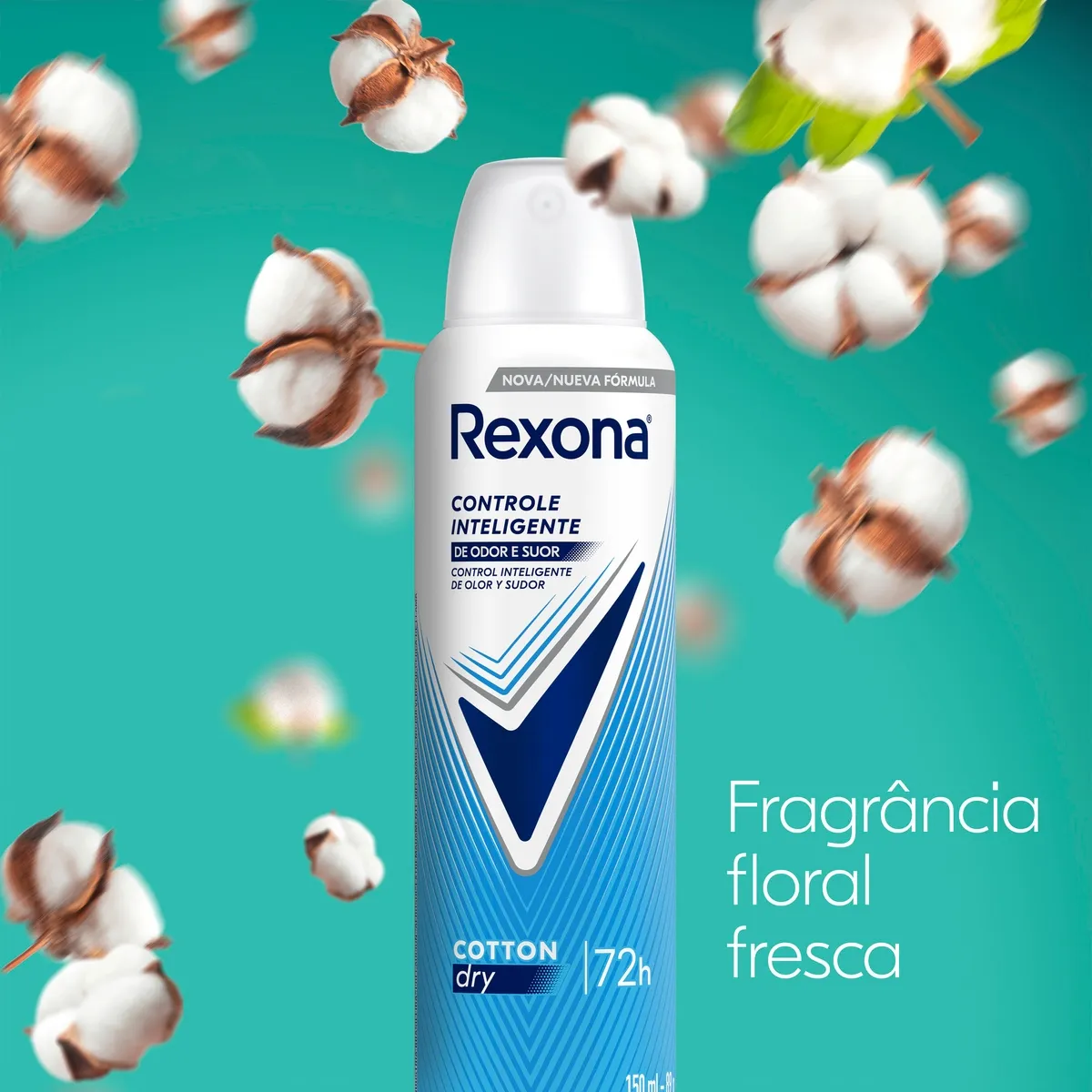 Desodorante Antitranspirante Rexona Cotton Dry 72h Aerossol 150ml — foto 6