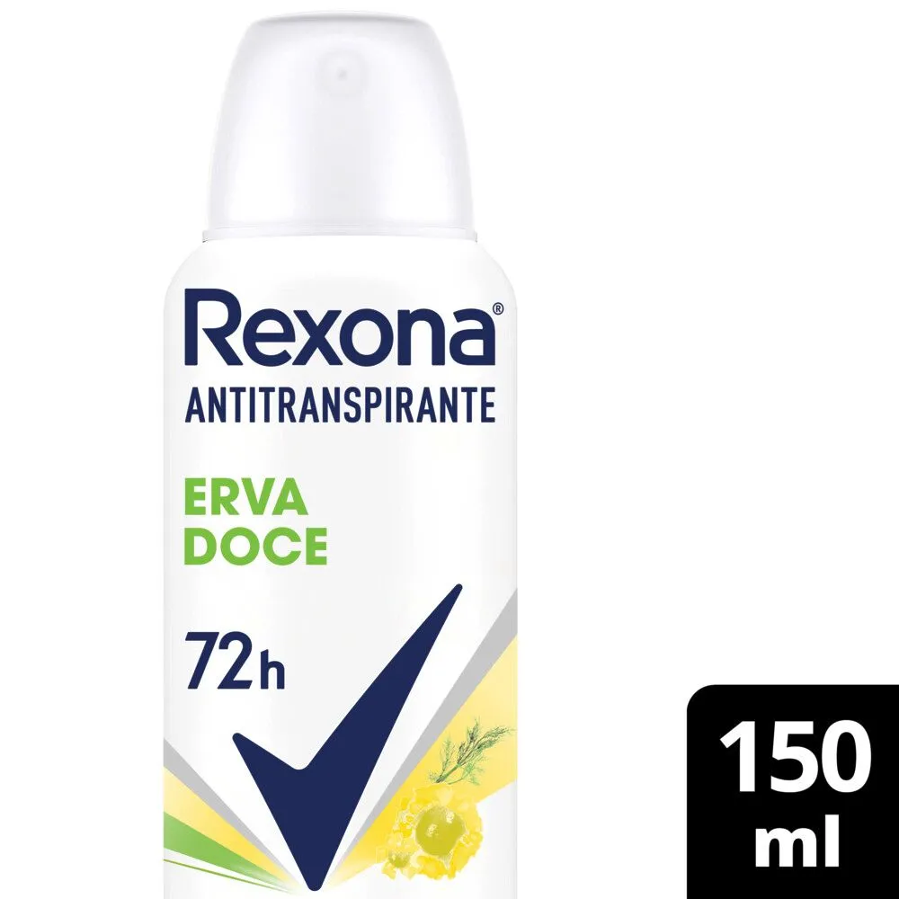 Desodorante Antitranspirante Rexona Erva Doce 72h Aerossol150ml
