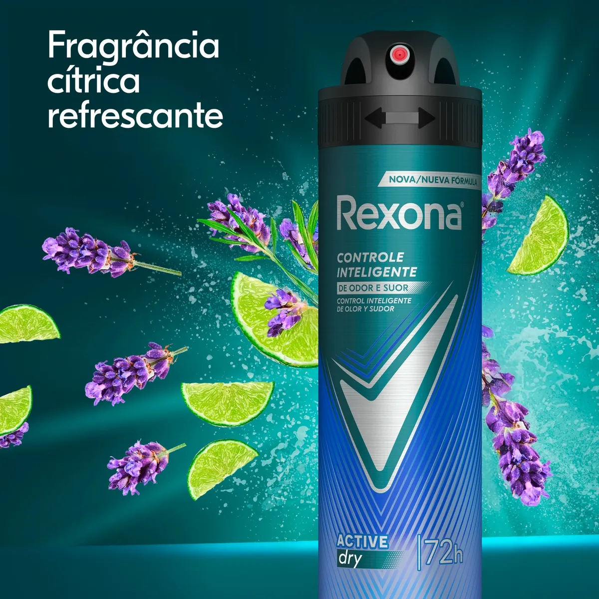 Desodorante Antitranspirante Rexona Men Active Dry 72h Aerossol 150ml — foto 7