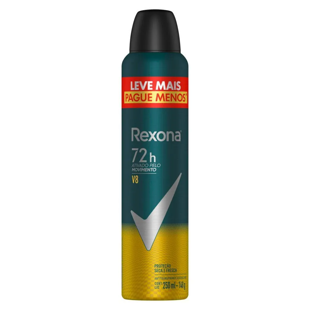 Desodorante Antitranspirante Rexona Men V8 72h Aerossol 250ml — foto 2