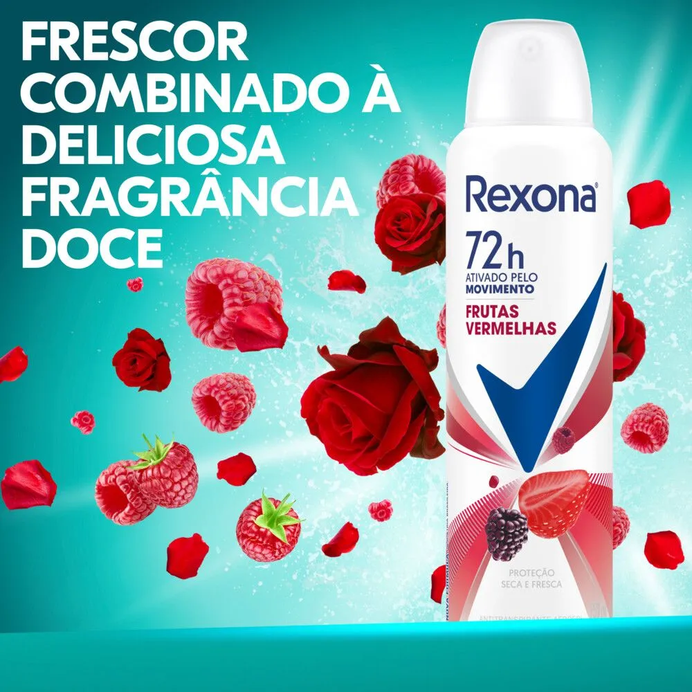 Desodorante Antitranspirante Rexona MotionSense Frutas Vermelhas 48h Aerossol 150ml — foto 5