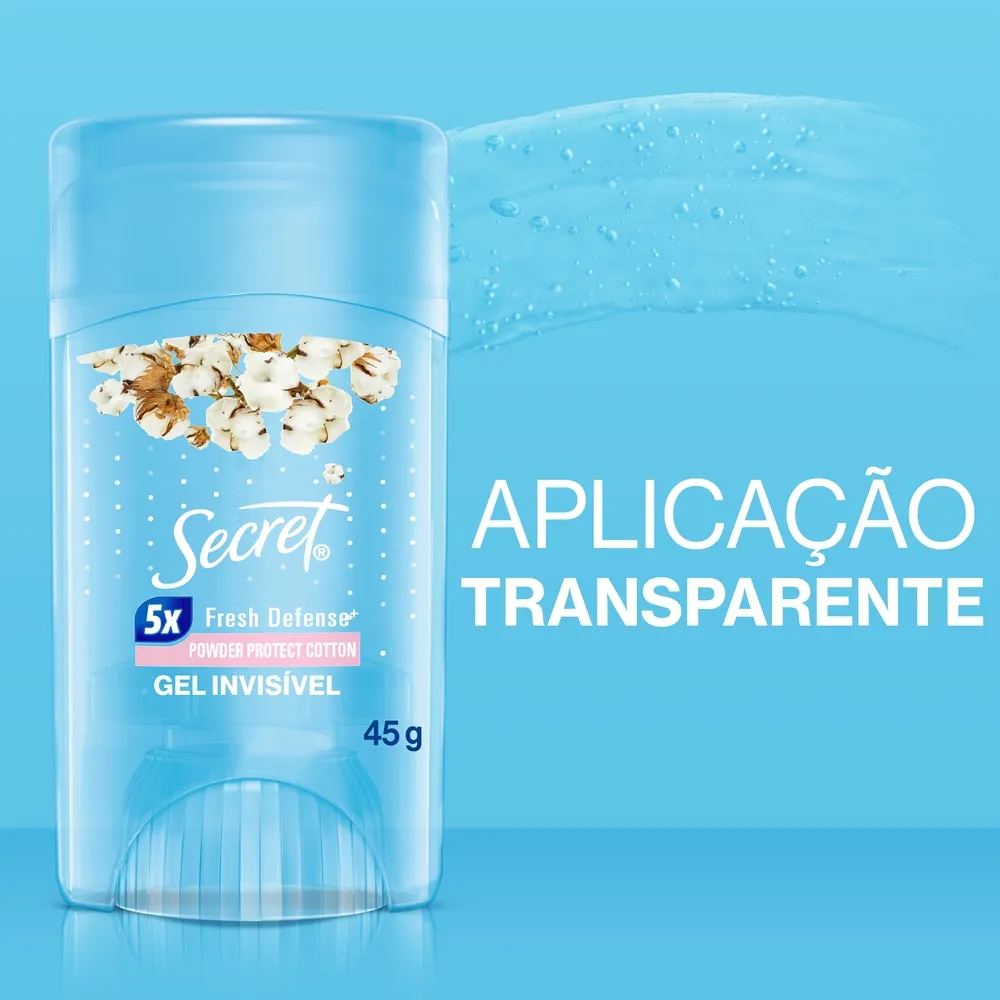 Desodorante Antitranspirante Secret Proteção de Algodão Gel Stick 45g — foto 2