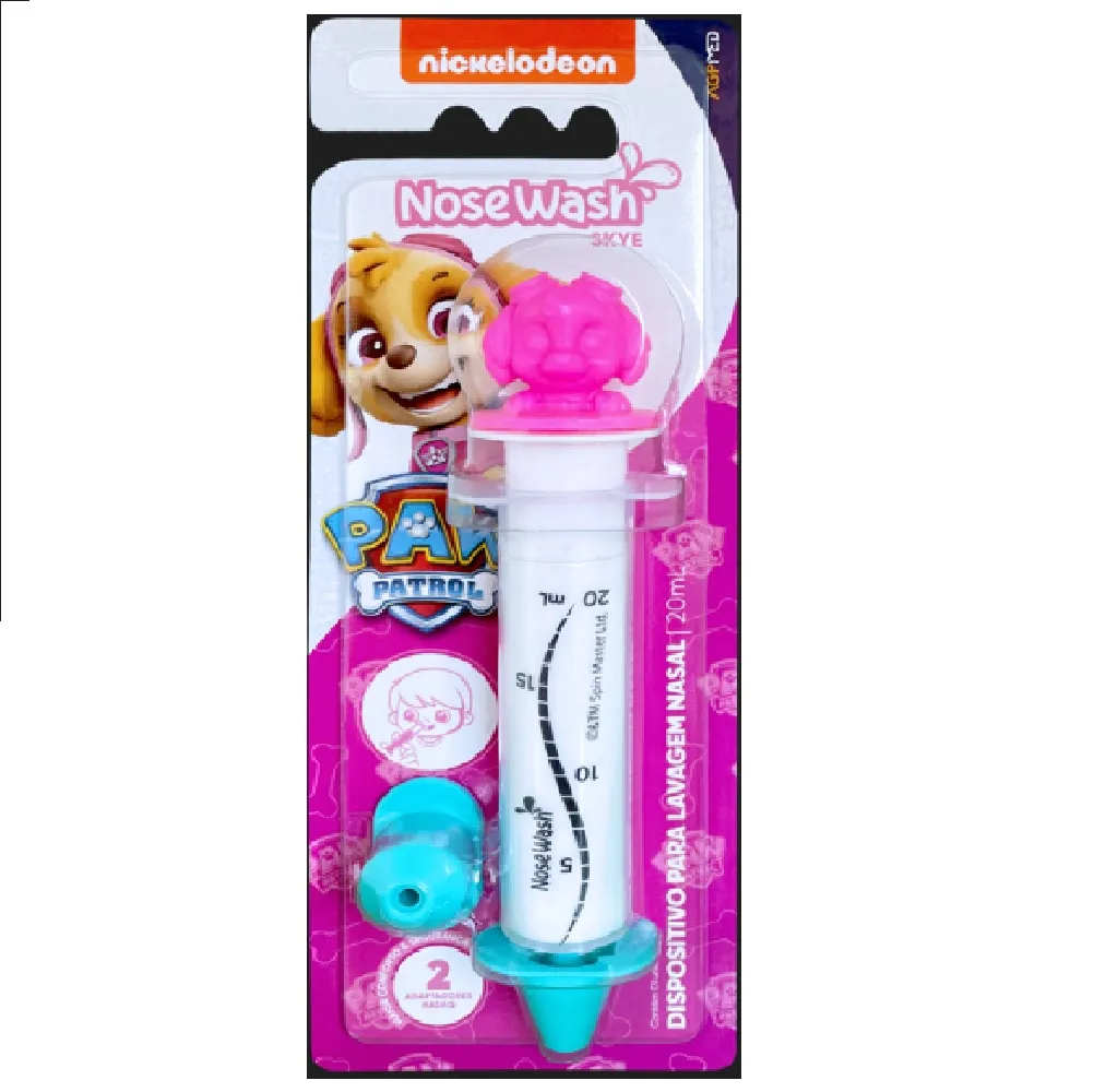 Dispositivo de Lavagem Nasal Nosewash Patrulha Canina Skye 20ml + 2 Adaptadores