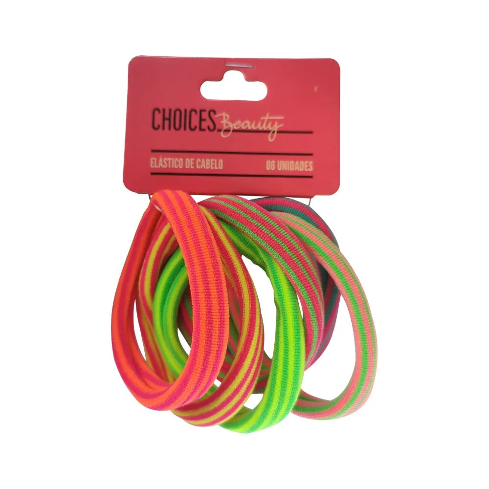 Elastico Cab Penduricalhos Listrado Com 6 Unidades