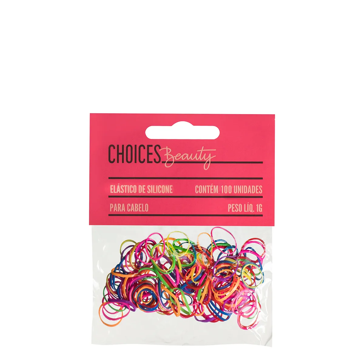 Elástico Cabelo Choices Borracha Colors Tamanho P