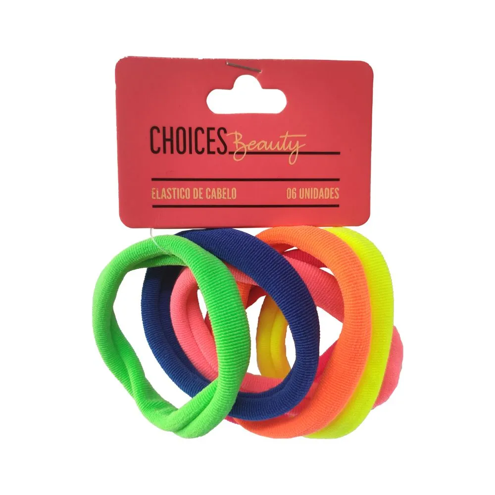Elastico Cabelo Penduricalhos Collor Com 6 Unidades