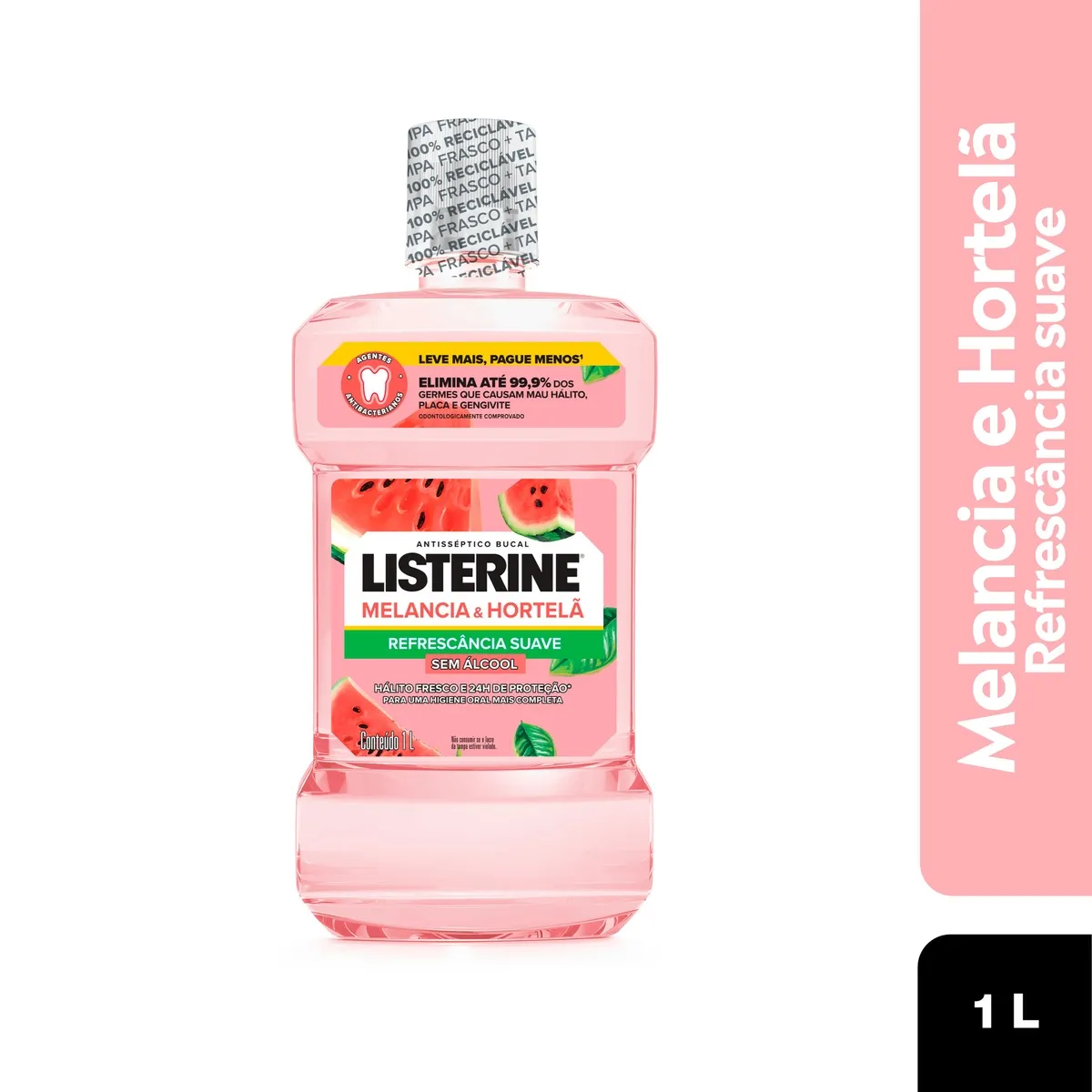 Enxaguante Bucal Antisséptico Listerine Zero Álcool Melancia E Hortelã 1l