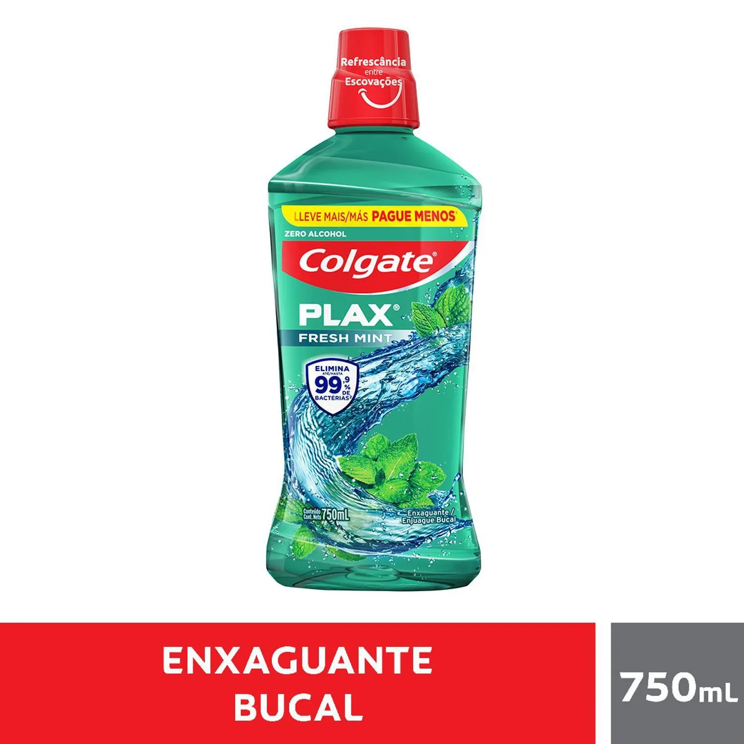 Enxaguante Bucal Colgate Plax Zero Álcool Sabor Fresh Mint 750ml — foto 2