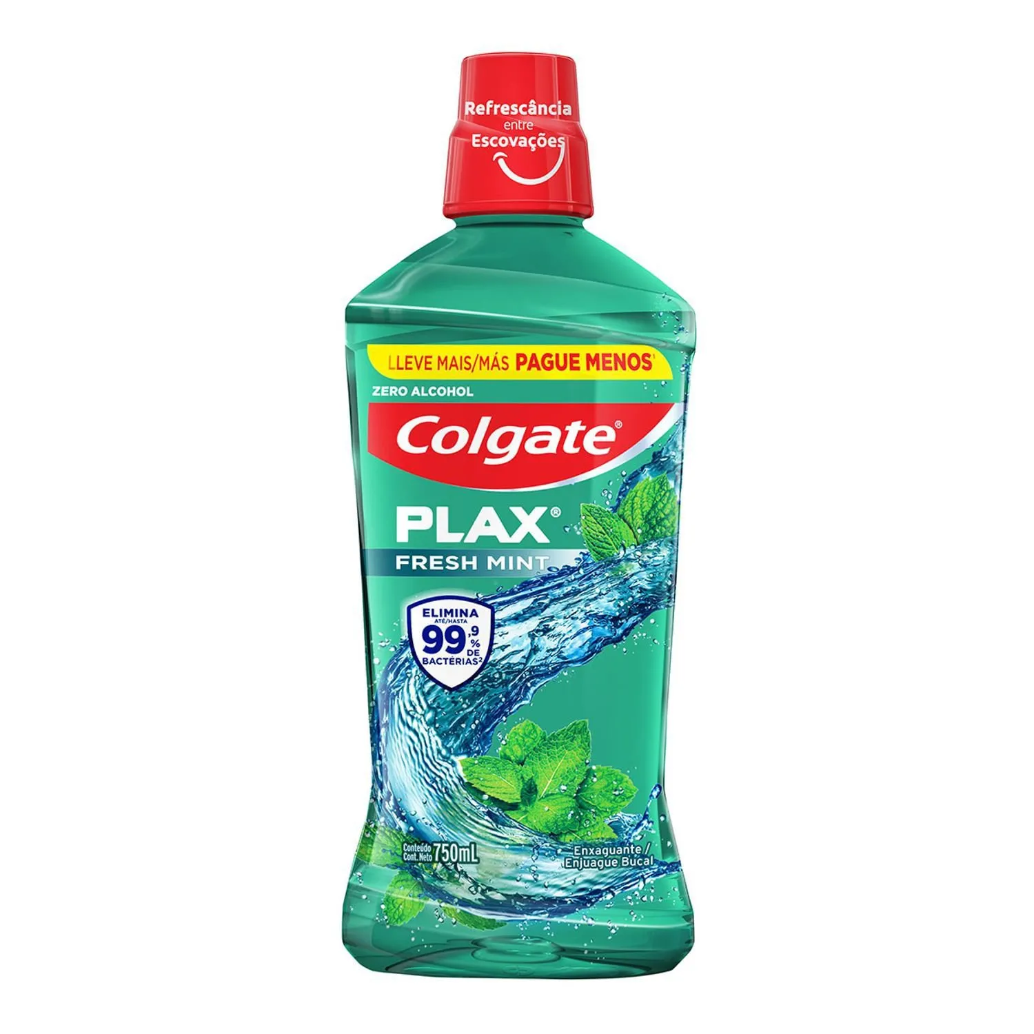 Enxaguante Bucal Colgate Plax Zero Álcool Sabor Fresh Mint 750ml