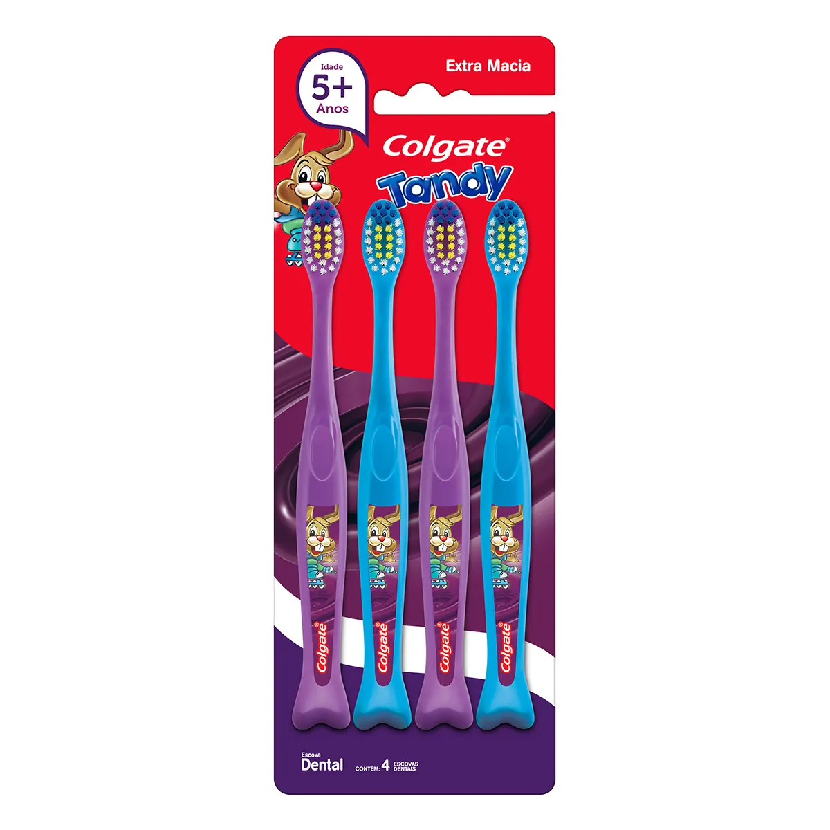 Escova Dental Infantil Colgate Tandy Extra Macia Com 4 Unidades
