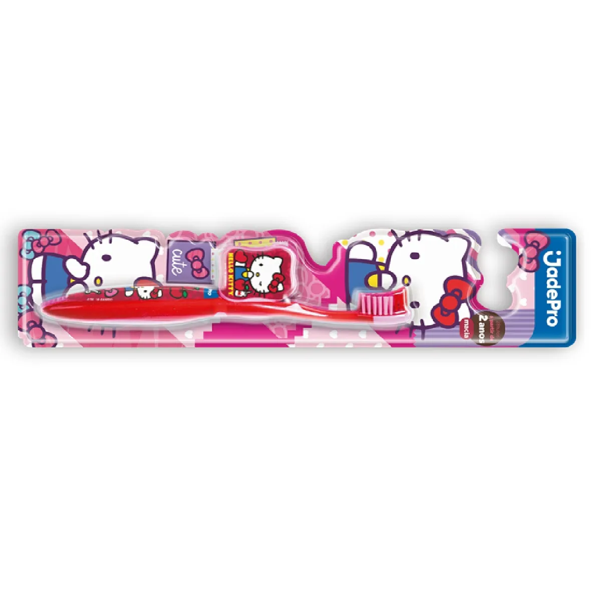 Escova Dental Jadepro Hello Kitty Com Protetor Macia A Partir De 2 Anos Com 01 Unidade