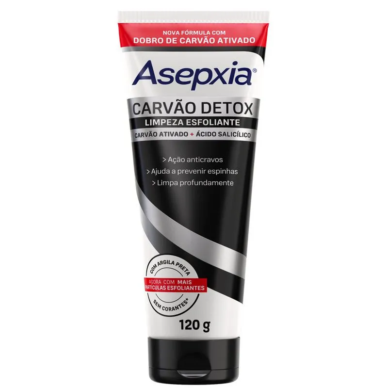 Esfoliante Facial Asepxia Carvão Detox Ácido Salicílico 120g — foto 2