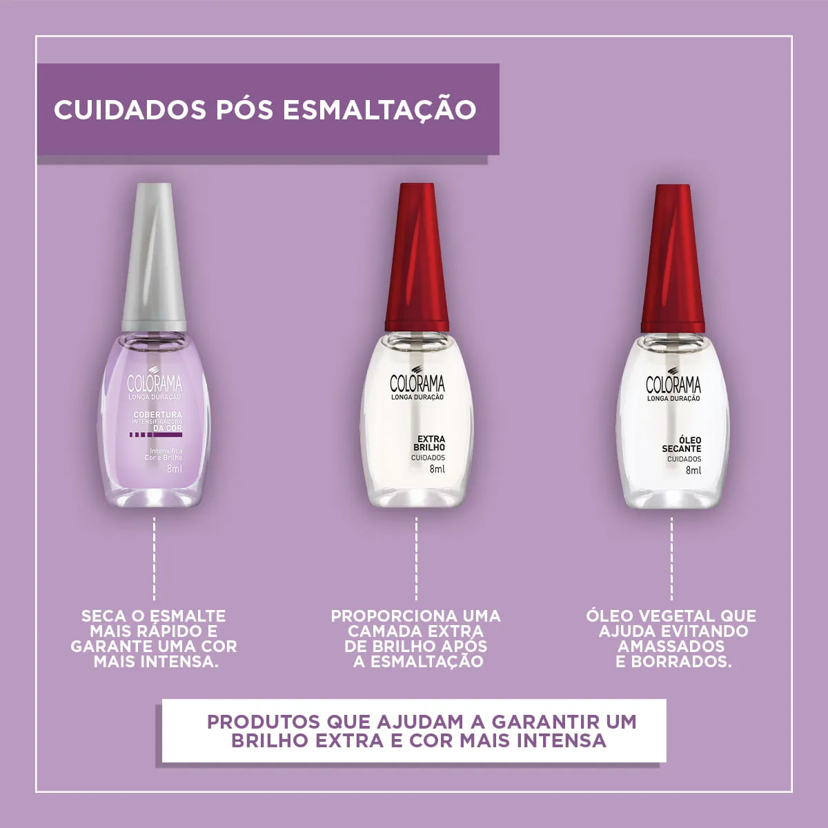 Esmalte Colorama Cuidados Cobertura Intensificadora da Cor Transparente 8ml