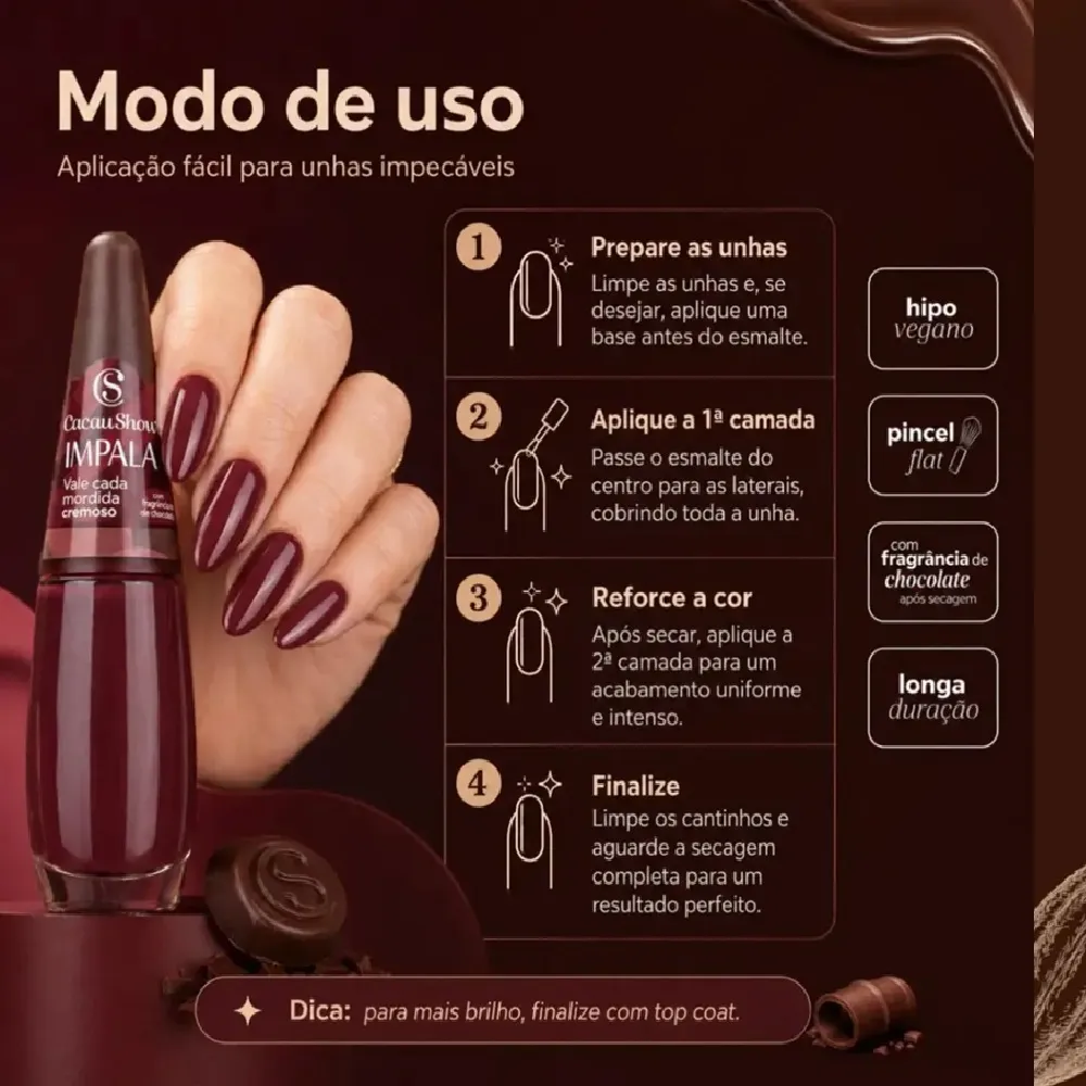 Esmalte Impala Cacau Show Cremoso Vale Cada Mordida 7,5ml — foto 4