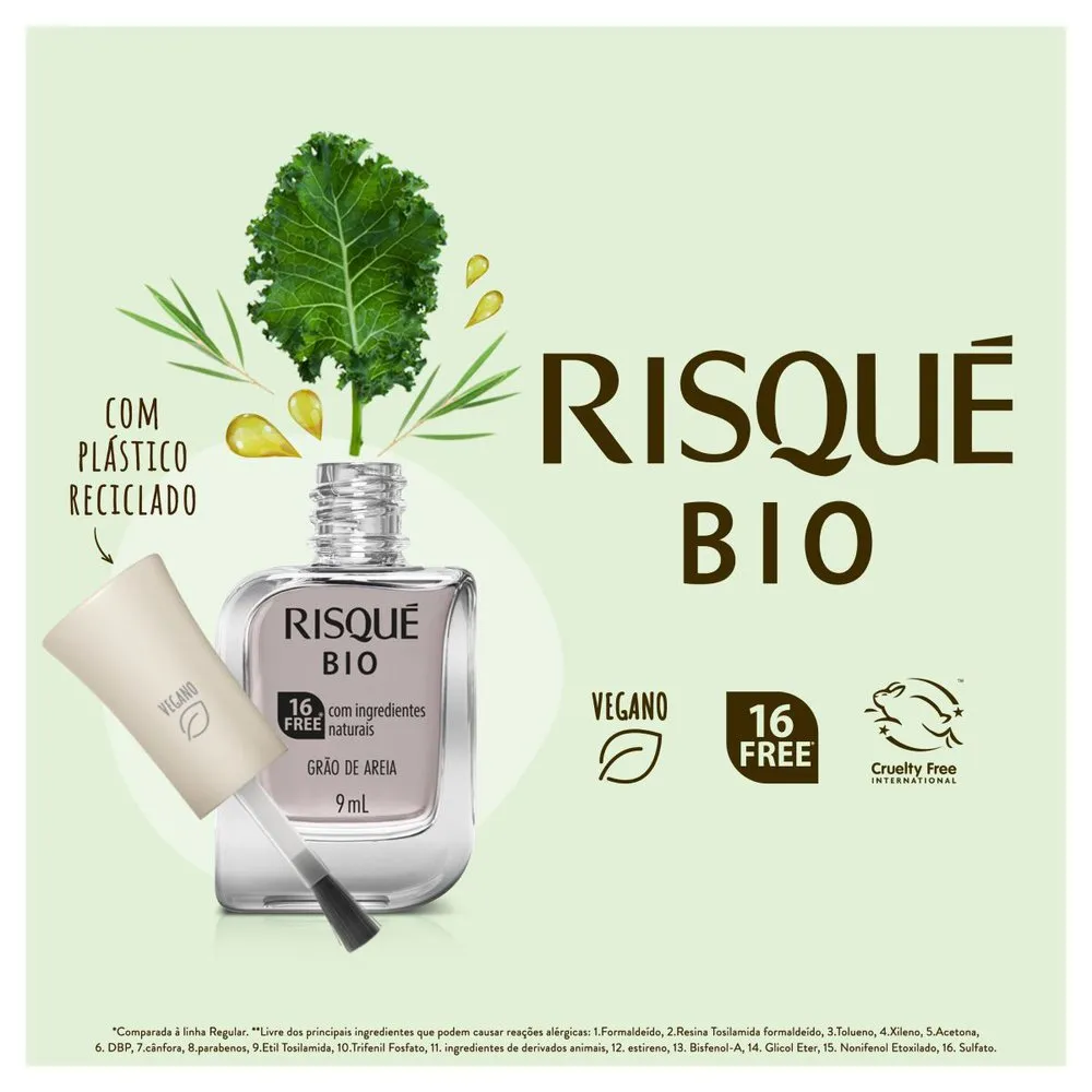 Esmalte Risqué Bio Grão de Areia Cremoso Vegano 9ml — foto 8