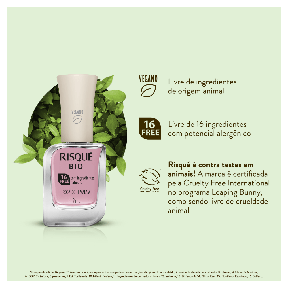 Esmalte Risqué Bio Rosa do Himalaia Cremoso Vegano 9ml — foto 12