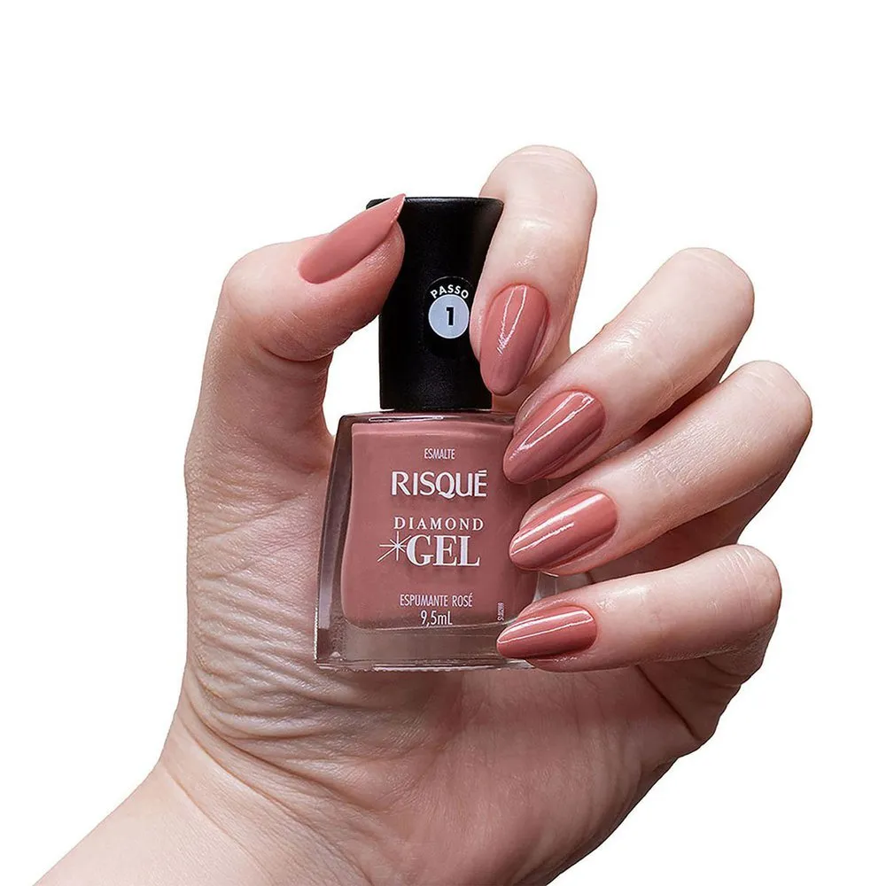 Esmalte Risqué Diamond Gel Espumante Rosé Cremoso 9,5ml — foto 3