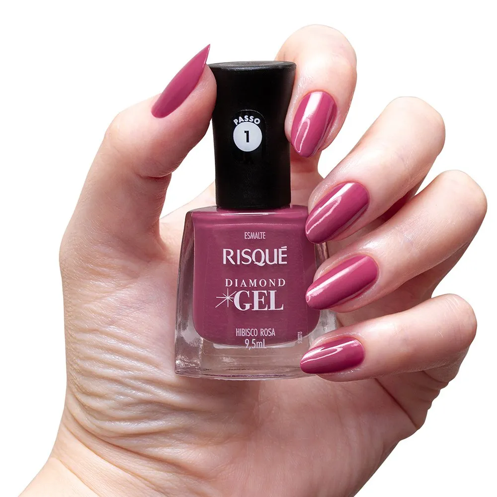 Esmalte Risqué Diamond Gel Hibisco Rosa Cremoso 9,5ml — foto 2