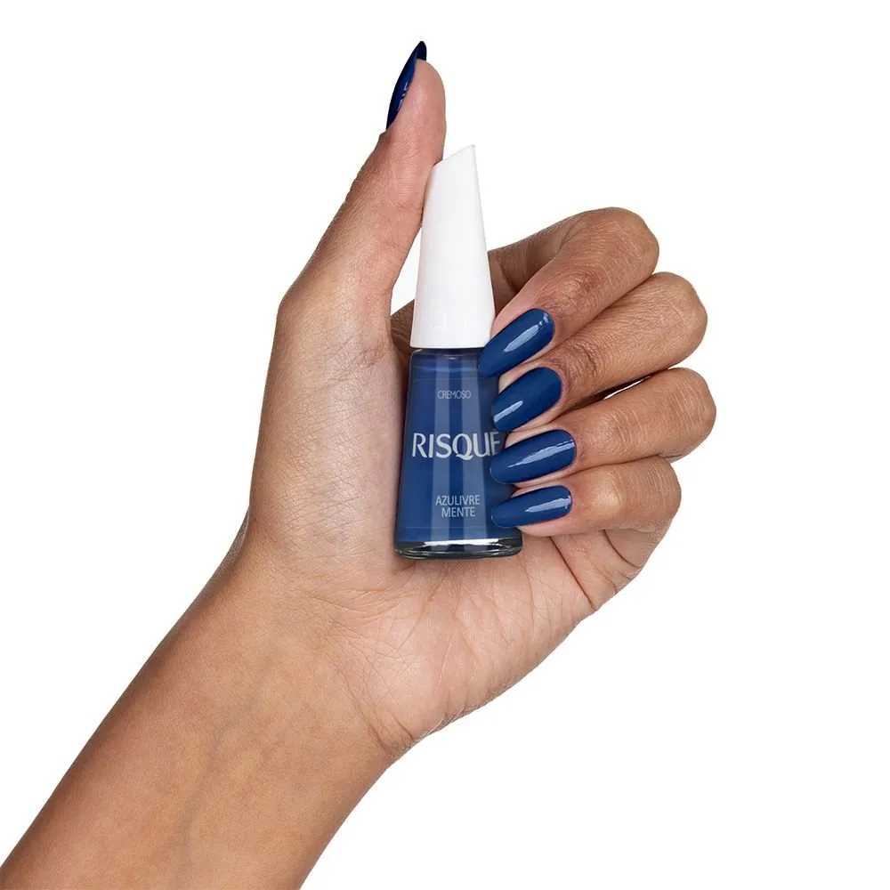 Esmalte Risqué Hipoalergênico Azulivre Mente Cremoso 8ml — foto 2