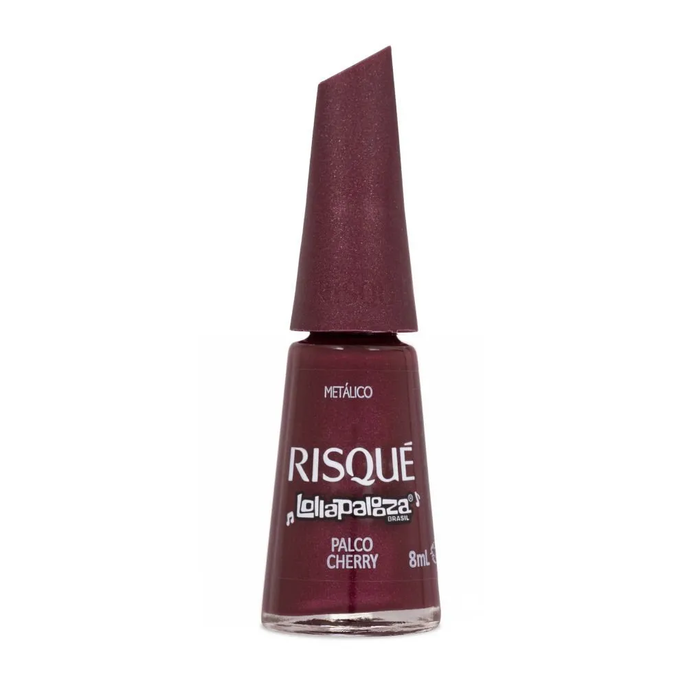 Esmalte Risqué Metálico Palco Cherry Lollapalooza Brasil Frasco 8ml