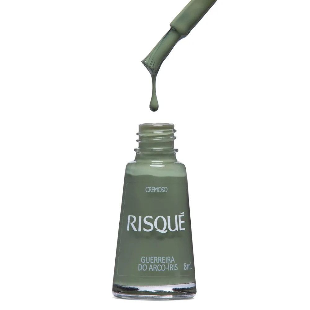 Esmalte Risqué Verde Militar Cremoso Guerreira do Arco-íris 8ml — foto 7