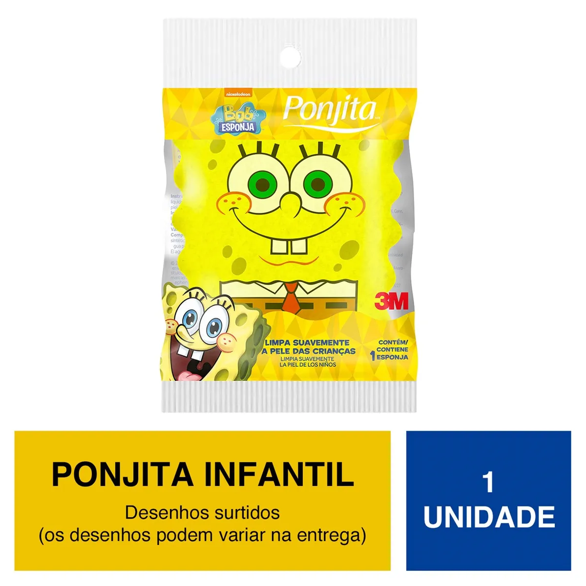 Esponja de Banho Infantil Ponjita Bob Esponja Espuma 1 Unidade — foto 2