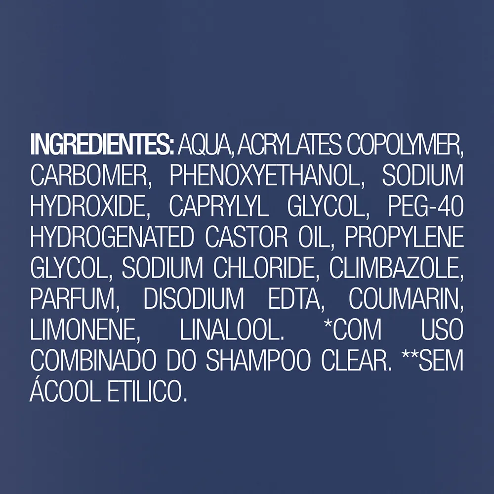 Fixador Capilar Clear Men Controle de Caspa Gel 300g — foto 2