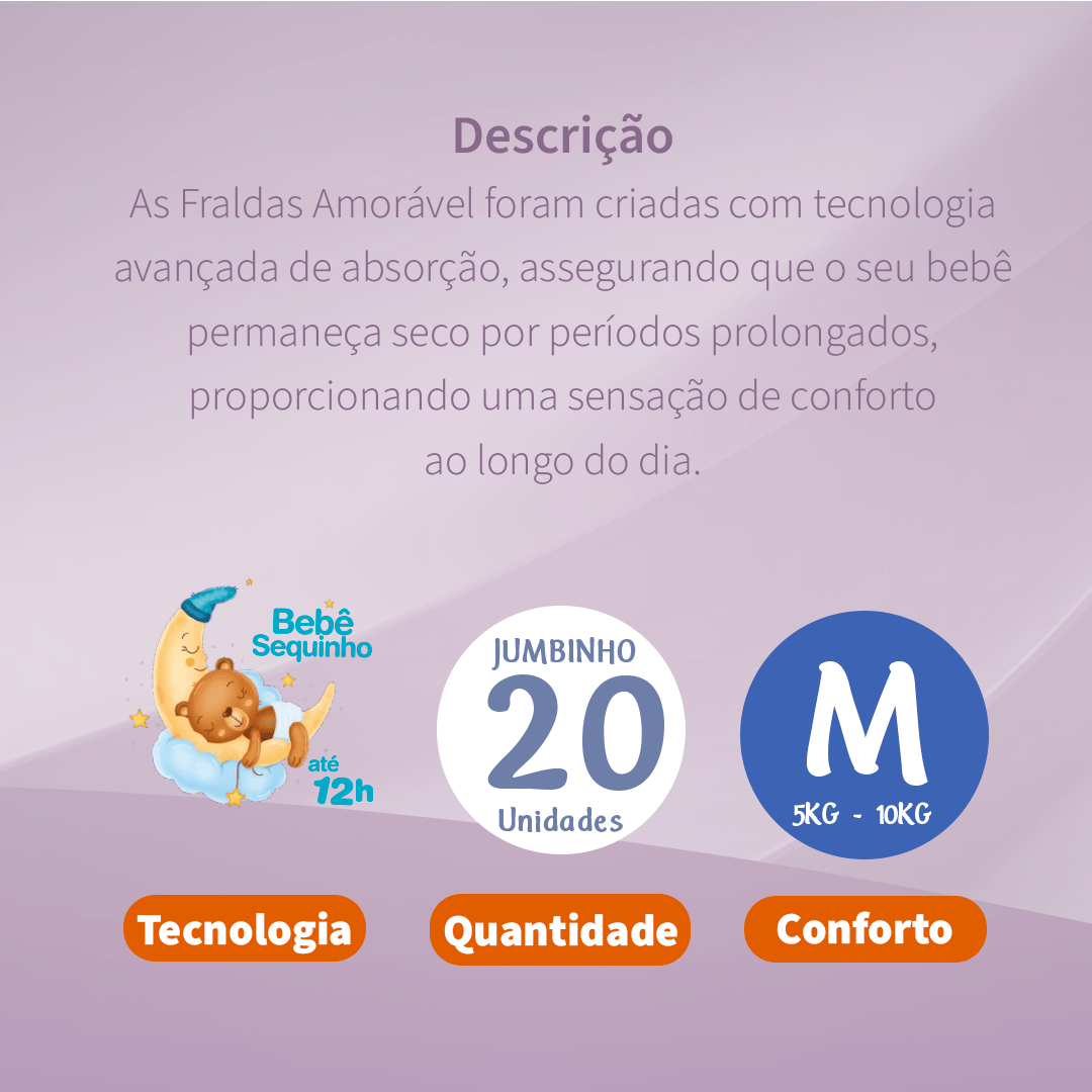 Fralda Amorável M 20 Unidades — foto 5
