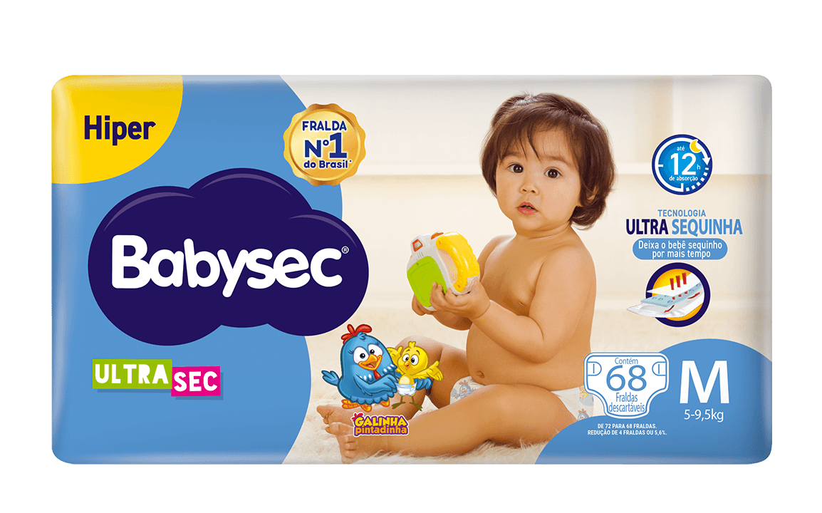 Fralda Babysec Ultrasec Hiper Galinha Pintadinha M 68 Unidades — foto 2