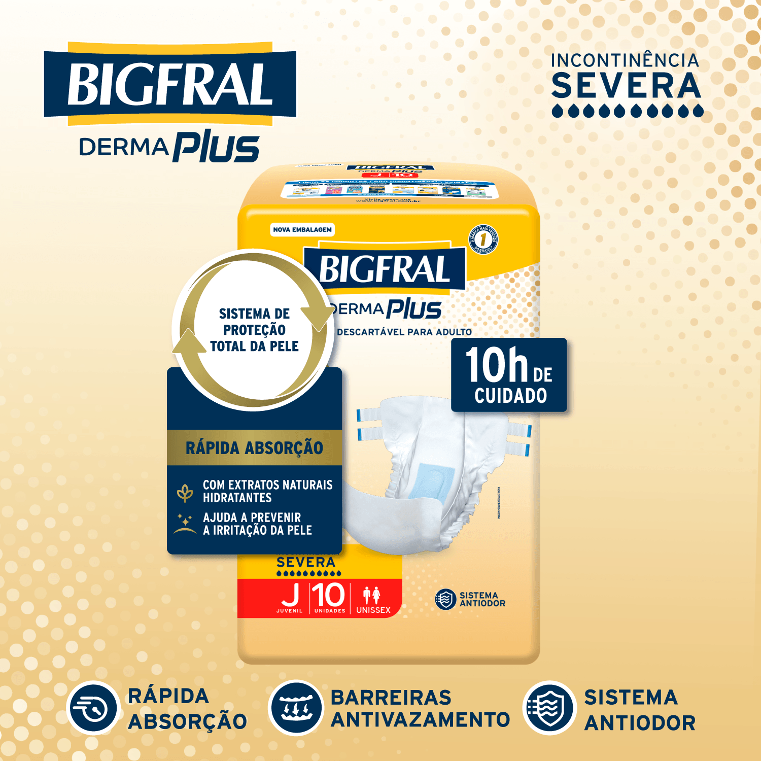 Fralda Bigfral Derma Plus Juvenil 10 Unidades — foto 3