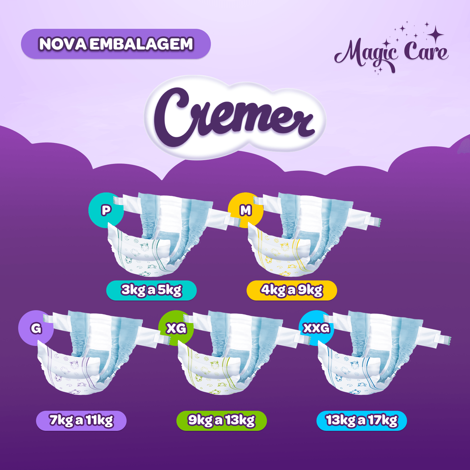 Fralda Cremer Magic Care Dia e Noite XG 52 Unidades — foto 7