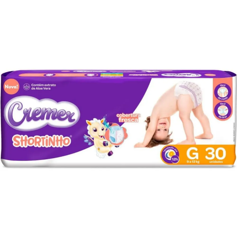 Fralda Cremer Shortinho G 30 Unidades
