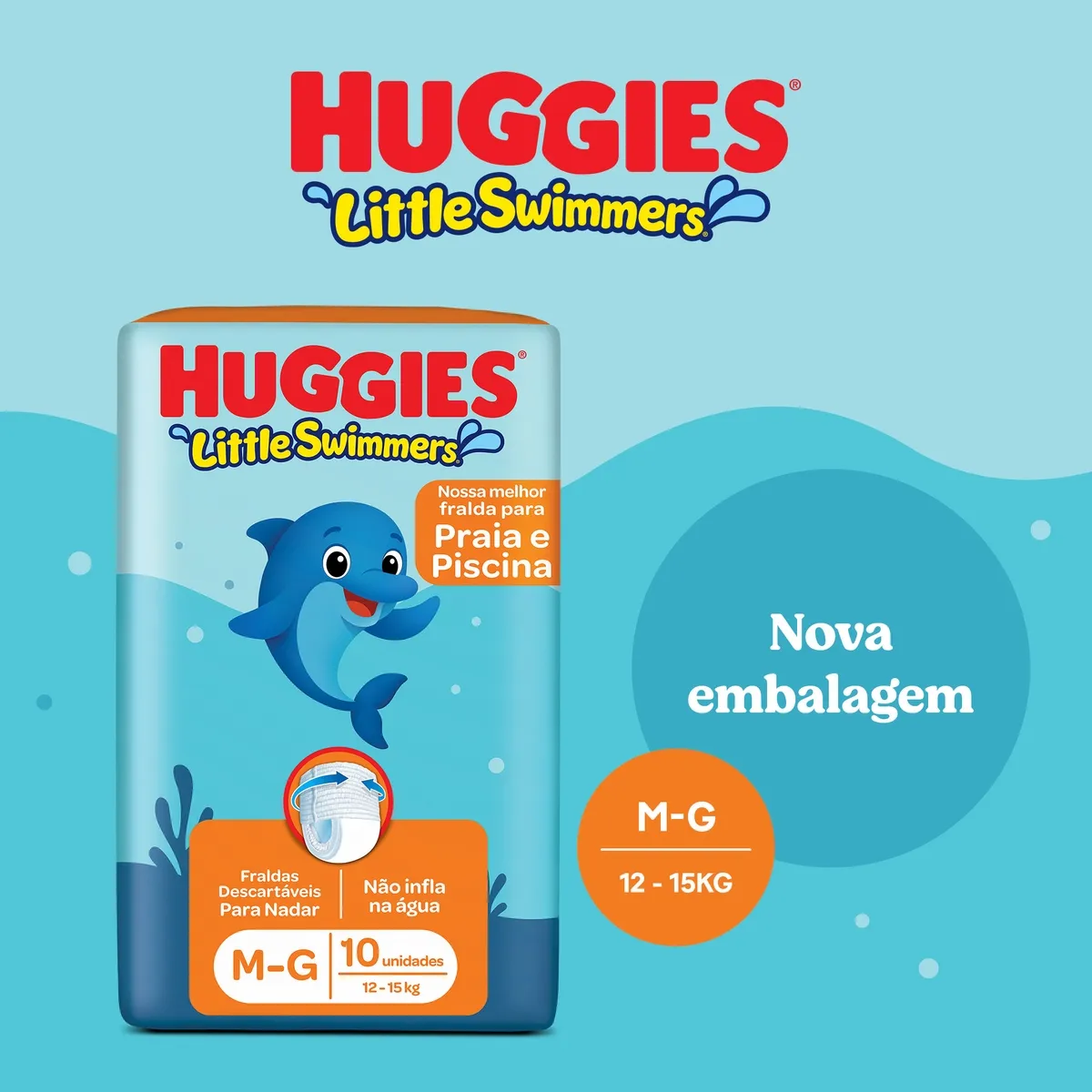 Fralda Huggies Little Swimmers M/G 10 Un — foto 2