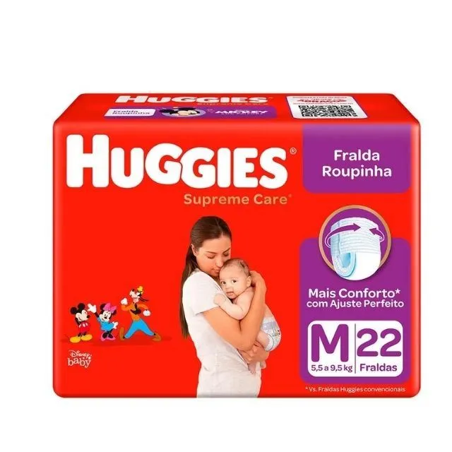 Fralda Huggies Roupinha Supreme Care - Jumbo Tamanho M - 22 Unidades