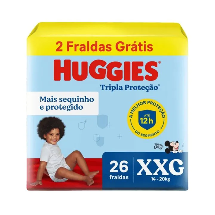 Fralda Huggies Tripla Proteção Meguinhas XXG (26 Unidades)