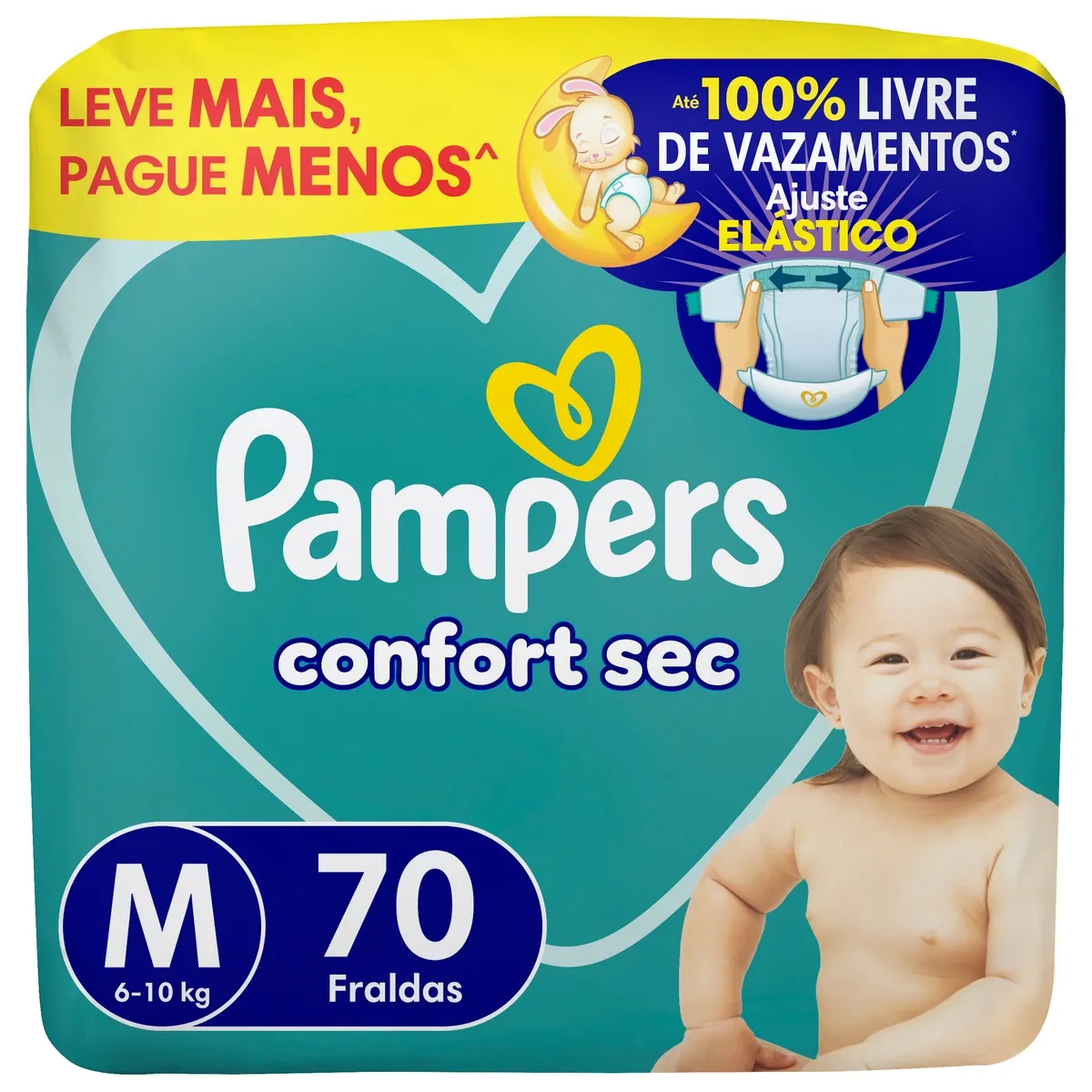 Fralda Pampers Confort Sec M 70 Unidades