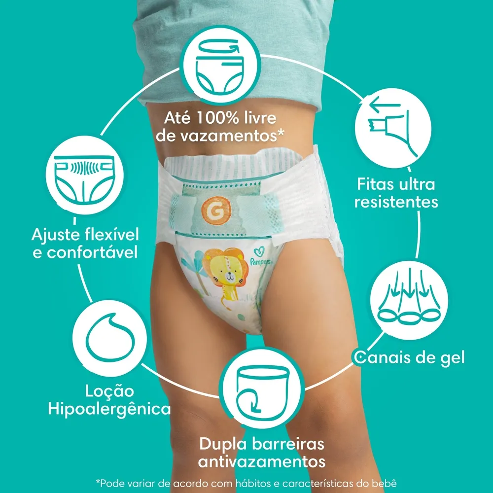 Fralda Pampers Confort Sec P 72 Unidades — foto 2