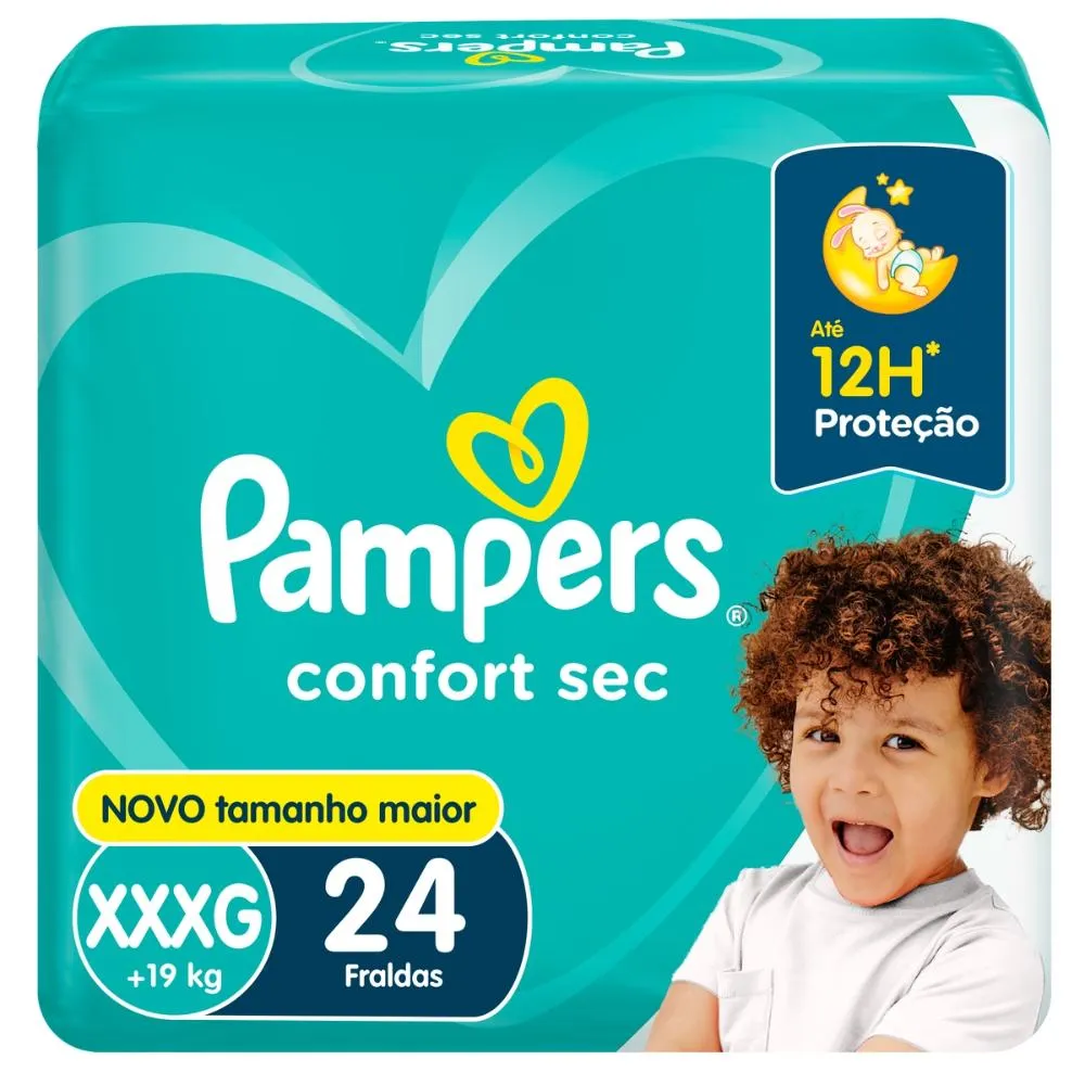 Fralda Pampers Confort Sec Tamanho XXXG - 24 Unidades